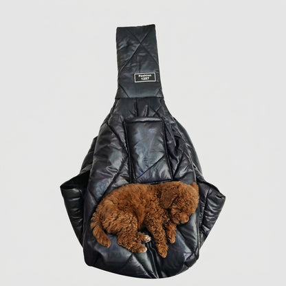 NUGGAL Fleece-Lined Pet Sling Bag with Pocket