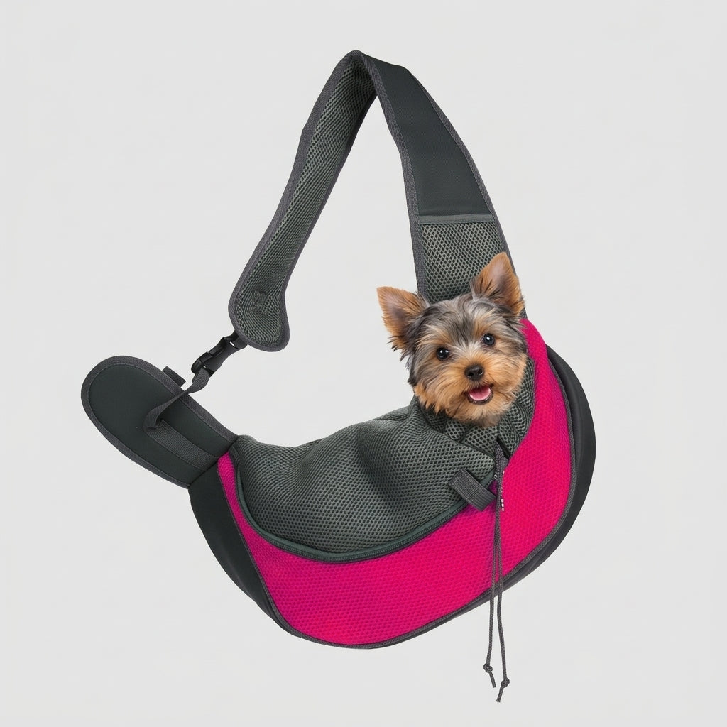 NUGGAL Ergonomic Pet Sling Carrier Breathable Mesh Crossbody Bag