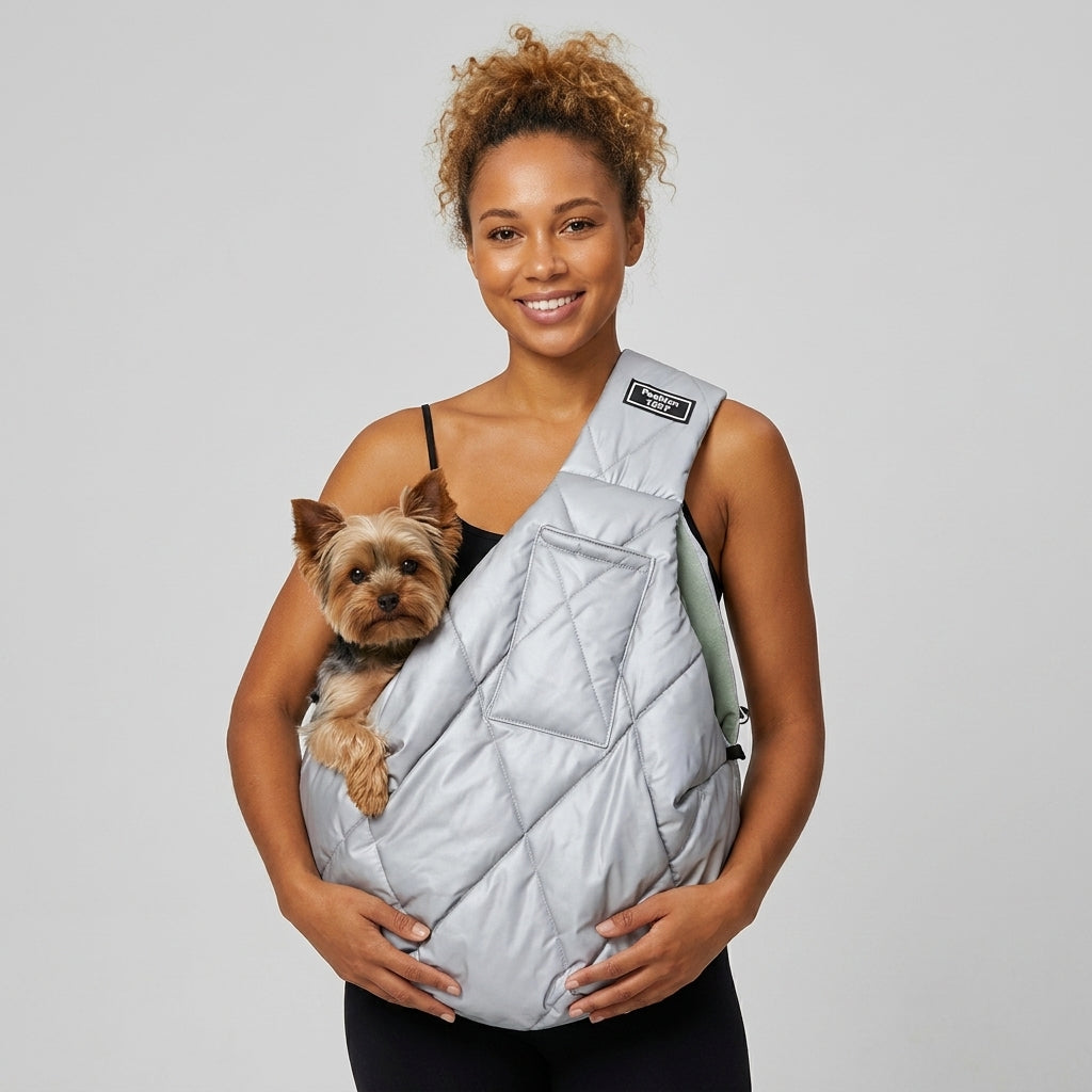 NUGGAL Fleece-Lined Pet Sling Bag with Pocket