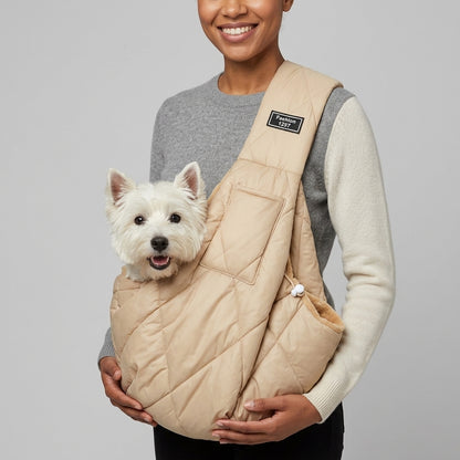 NUGGAL Fleece-Lined Pet Sling Bag with Pocket