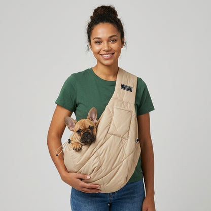 NUGGAL Fleece-Lined Pet Sling Bag with Pocket