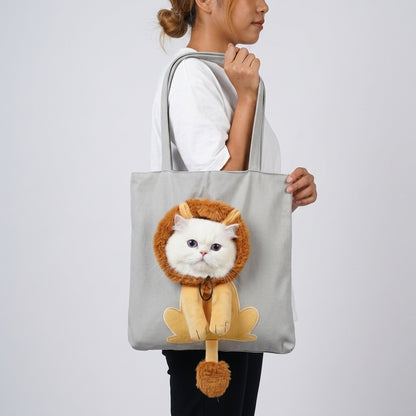 NUGGAL Playful Peek-a-Boo Canvas Pet Carrier Tote