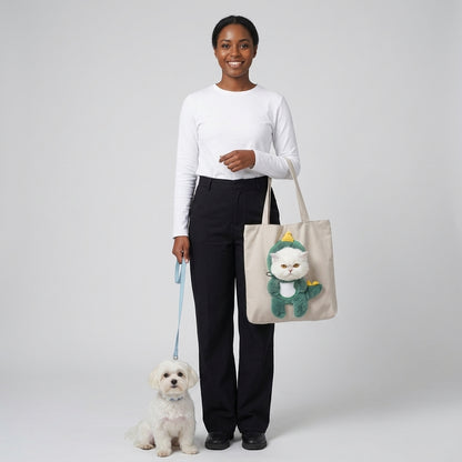 NUGGAL Playful Peek-a-Boo Canvas Pet Carrier Tote