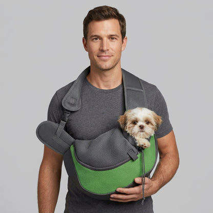 NUGGAL Ergonomic Pet Sling Carrier Breathable Mesh Crossbody Bag
