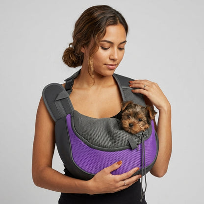 NUGGAL Ergonomic Pet Sling Carrier Breathable Mesh Crossbody Bag