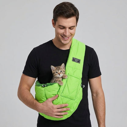 NUGGAL Fleece-Lined Pet Sling Bag with Pocket