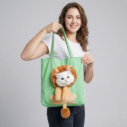 NUGGAL Playful Peek-a-Boo Canvas Pet Carrier Tote
