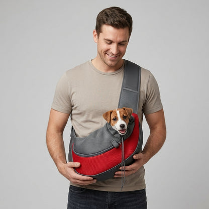 NUGGAL Ergonomic Pet Sling Carrier Breathable Mesh Crossbody Bag