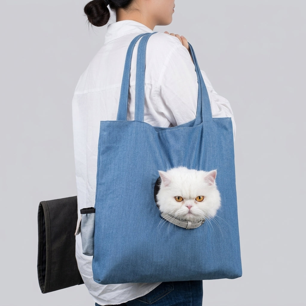 NUGGAL Playful Peek-a-Boo Canvas Pet Carrier Tote