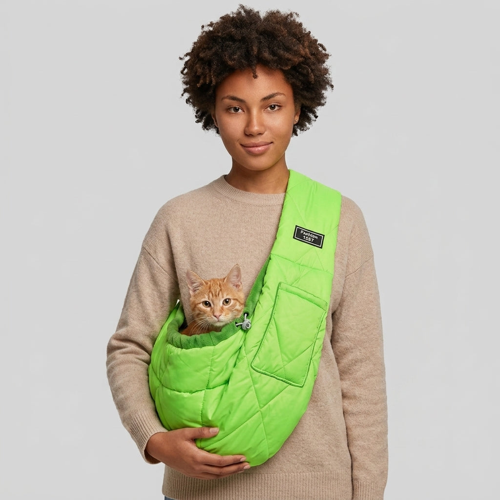 NUGGAL Fleece-Lined Pet Sling Bag with Pocket