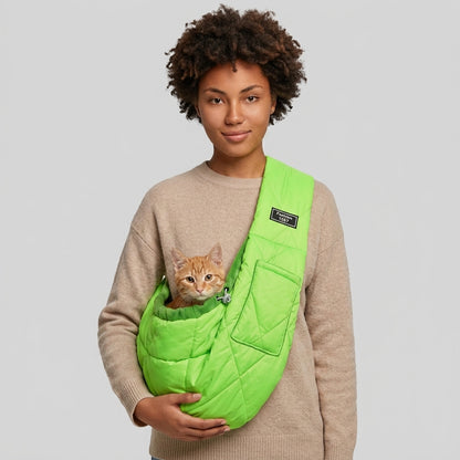 NUGGAL Fleece-Lined Pet Sling Bag with Pocket