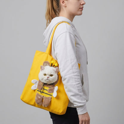 NUGGAL Playful Peek-a-Boo Canvas Pet Carrier Tote