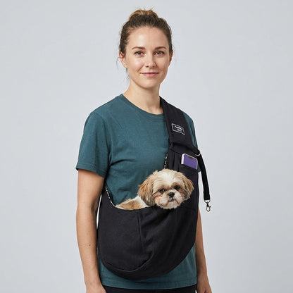 NUGGAL Foldable Crossbody High-Capacity Pet Carrier Bag for Small Dogs & Cats