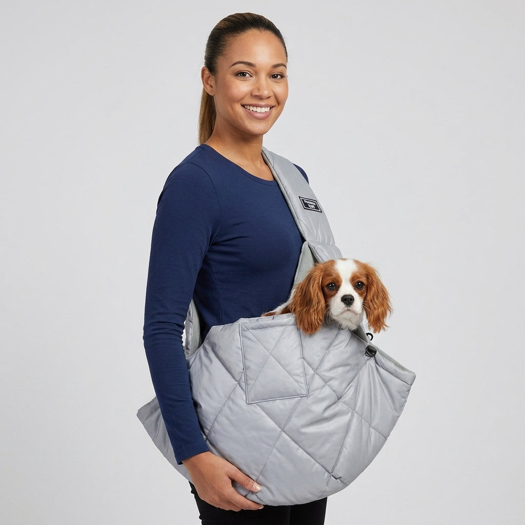 NUGGAL Fleece-Lined Pet Sling Bag with Pocket