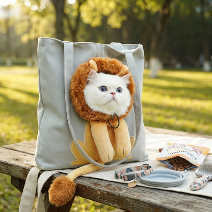 NUGGAL Playful Peek-a-Boo Canvas Pet Carrier Tote