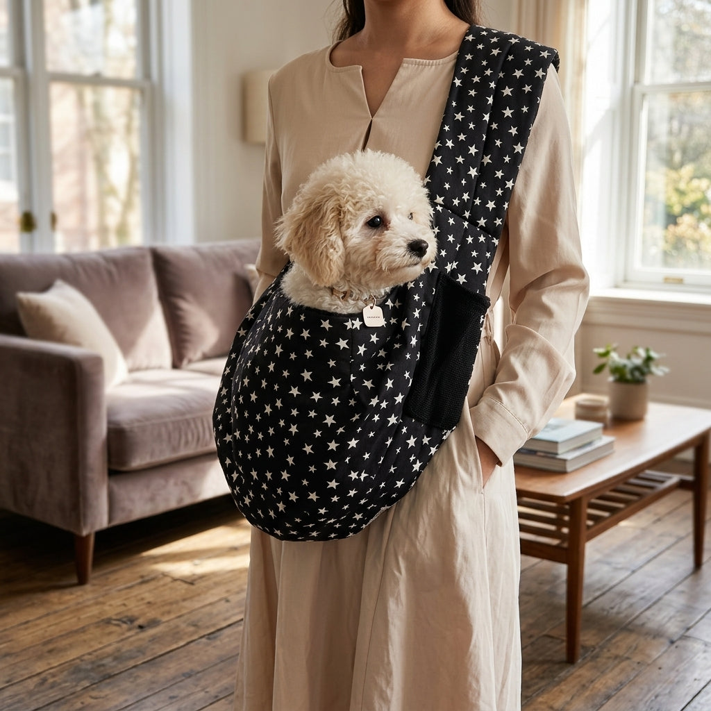 NUGGAL Fleece-Lined Pet Sling Bag with Pocket