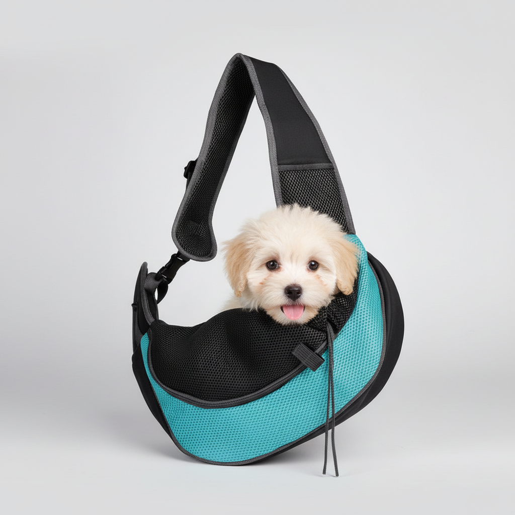NUGGAL Ergonomic Pet Sling Carrier Breathable Mesh Crossbody Bag