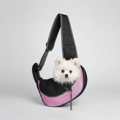 NUGGAL Ergonomic Pet Sling Carrier Breathable Mesh Crossbody Bag