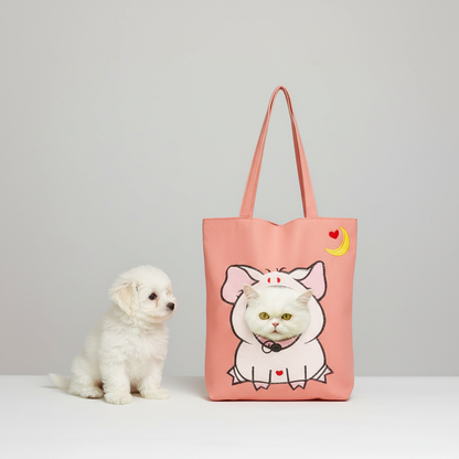 NUGGAL Playful Peek-a-Boo Canvas Pet Carrier Tote