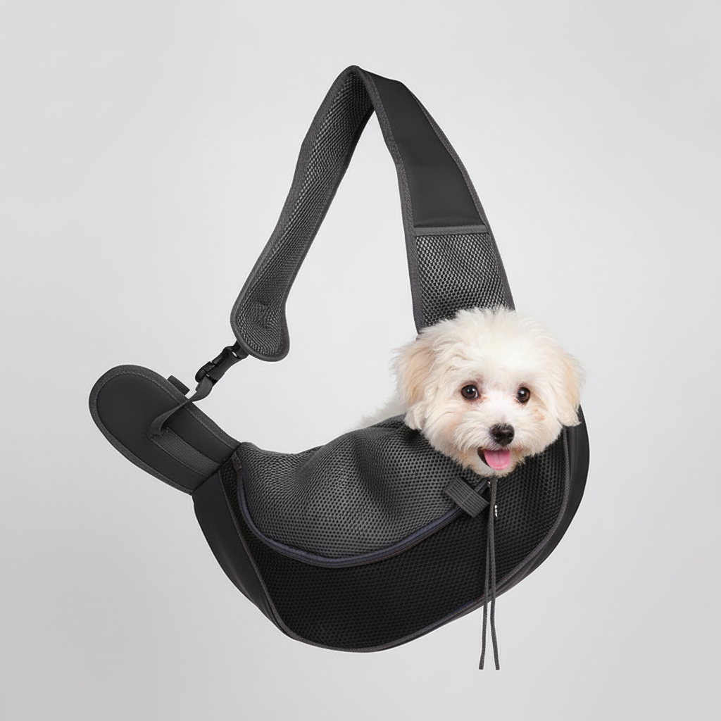 NUGGAL Ergonomic Pet Sling Carrier Breathable Mesh Crossbody Bag