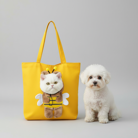 NUGGAL Playful Peek-a-Boo Canvas Pet Carrier Tote