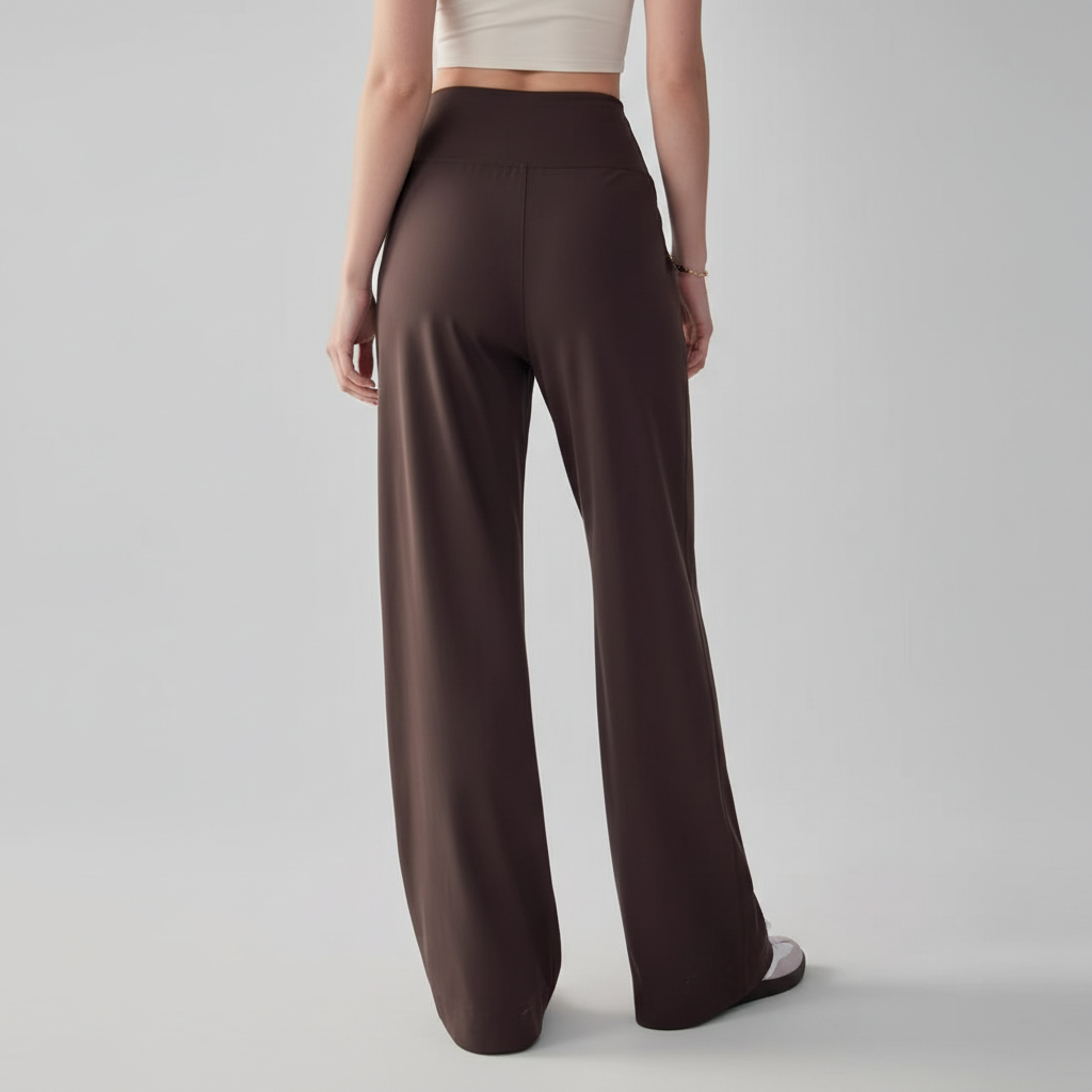 NUGGAL Pet-Hair Resistant Wide-Leg Soft-Touch Yoga & Commuter Pants