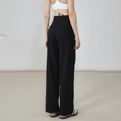 NUGGAL Pet-Hair Resistant Wide-Leg Soft-Touch Yoga & Commuter Pants