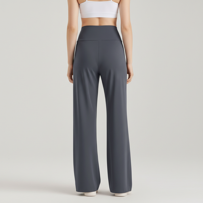 NUGGAL Pet Hair Resistant High-Waisted Wide Leg Flow Pants