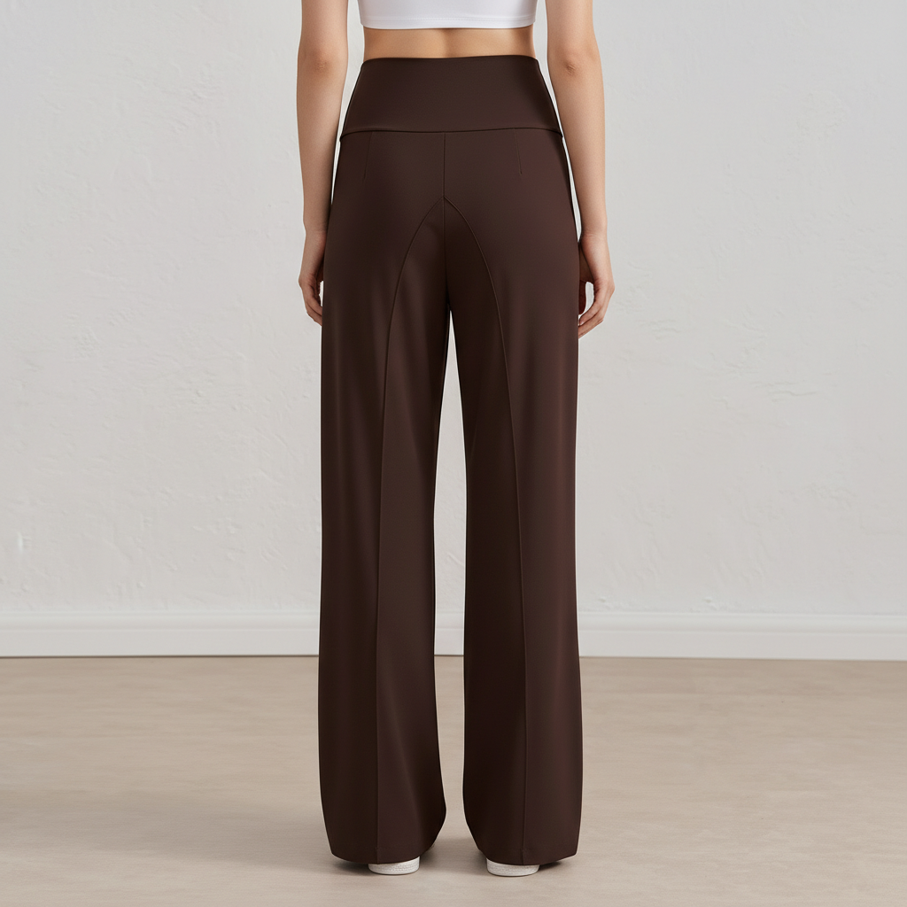 NUGGAL Pet Hair Resistant High-Waisted Wide Leg Flow Pants