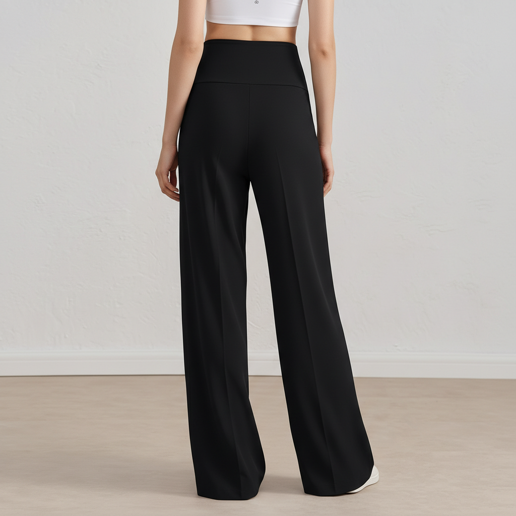 NUGGAL Pet Hair Resistant High-Waisted Wide Leg Flow Pants