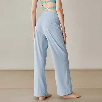 NUGGAL Pet-Hair Resistant Wide-Leg Soft-Touch Yoga & Commuter Pants