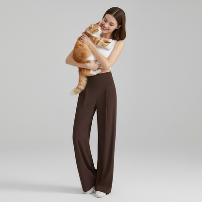 NUGGAL Pet Hair Resistant High-Waisted Wide Leg Flow Pants