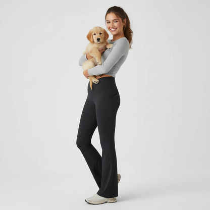 NUGGAL Pet Hair Resistant Flare Leggings with Pockets