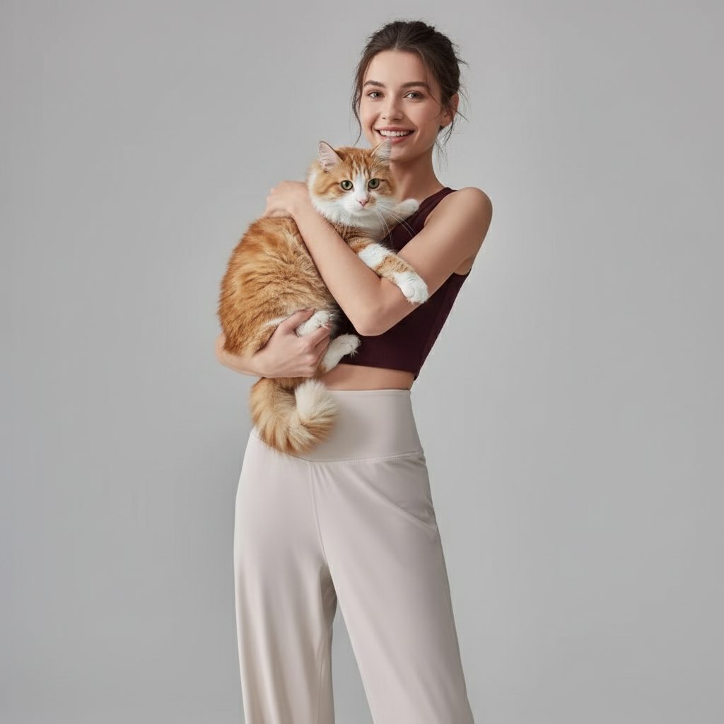 NUGGAL Pet-Hair Resistant Wide-Leg Soft-Touch Yoga & Commuter Pants