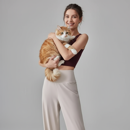 NUGGAL Pet-Hair Resistant Wide-Leg Soft-Touch Yoga & Commuter Pants