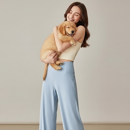 NUGGAL Pet-Hair Resistant Wide-Leg Soft-Touch Yoga & Commuter Pants