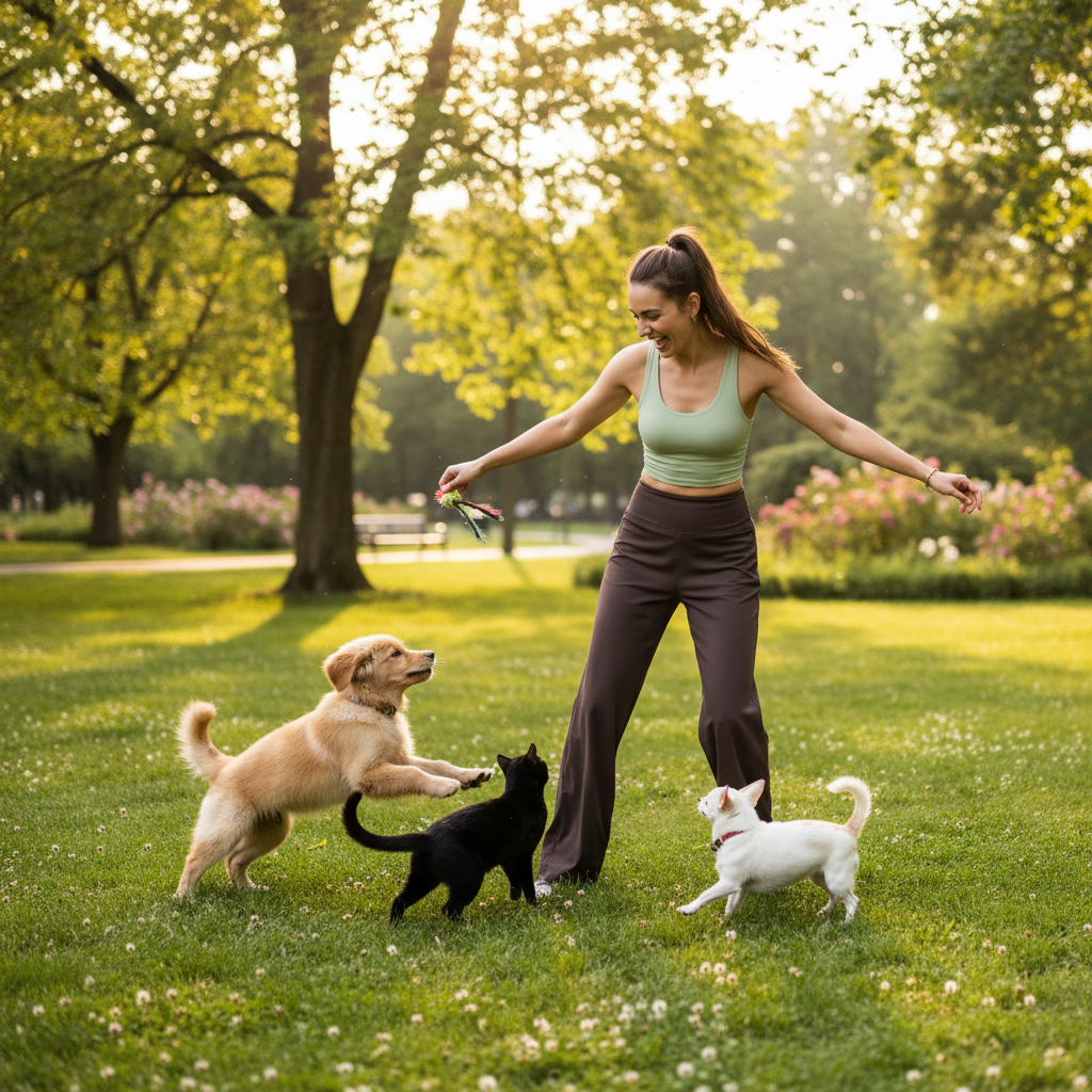 NUGGAL Pet-Hair Resistant Wide-Leg Soft-Touch Yoga & Commuter Pants