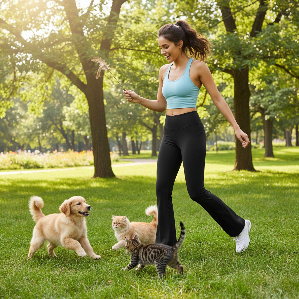 NUGGAL Pet Hair Resistant Flare Leggings with Pockets