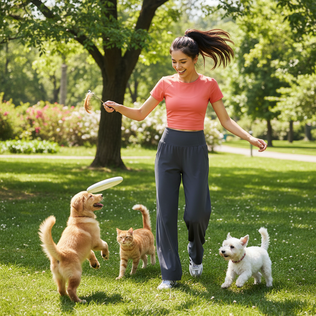 NUGGAL Pet-Hair Resistant Wide-Leg Soft-Touch Yoga & Commuter Pants