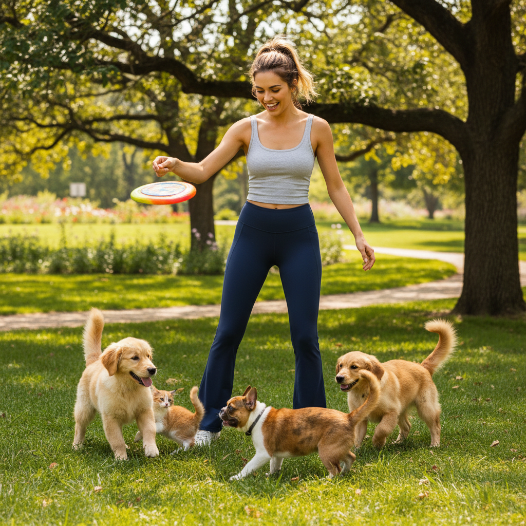 NUGGAL Pet Hair Resistant Flare Leggings with Pockets