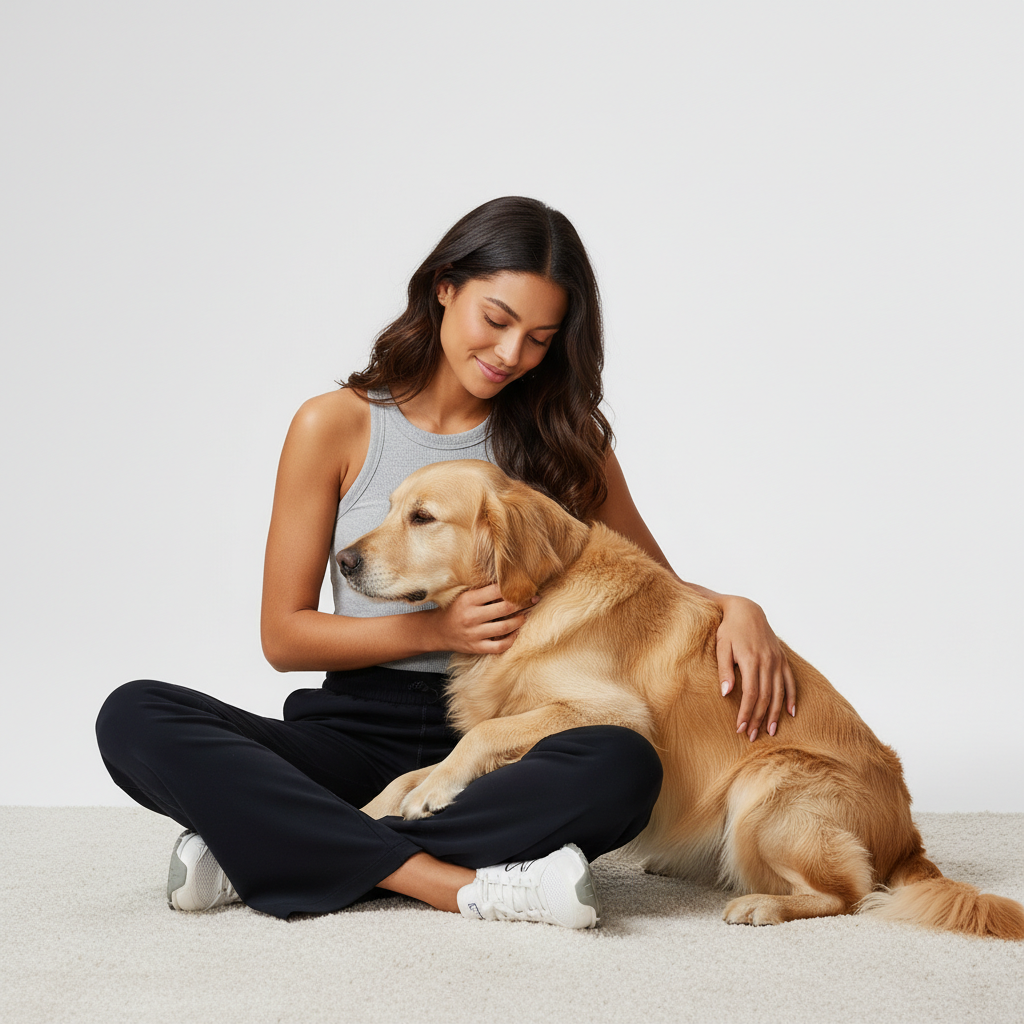 NUGGAL Pet Hair Resistant Wide-Leg Lounge Sweatpants with Drawstring Waist