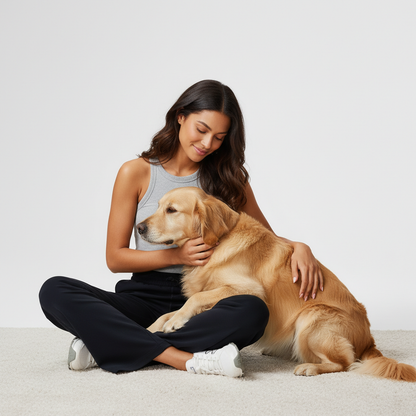 NUGGAL Pet Hair Resistant Wide-Leg Lounge Sweatpants with Drawstring Waist
