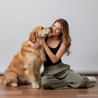 NUGGAL Pet Hair Resistant Pleated Wide Leg Pants